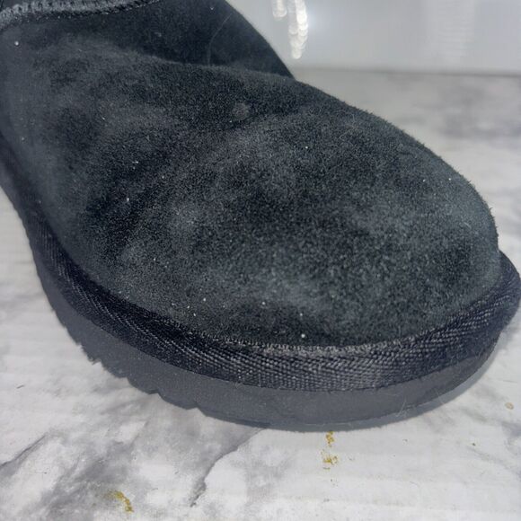 Koolaburra  by Ugg Black Victoria Mini Leather Bootie Boots Moccasin Size 7 - Picture 5 of 15